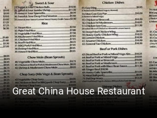 Great China House Restaurant